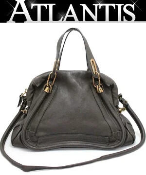 Chloe Paraty Bag Handbag Leather Gray